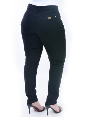 Calça Plus Size Jeans Preta