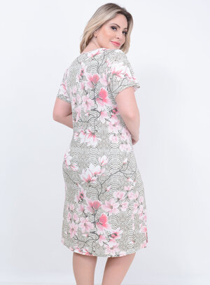 Camisola Renda Decote Rosa Plus Size