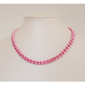 Colar corrente Grumet Metalizado rosa