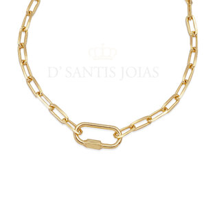 Colar Corrente cartier com mosquetao Ouro