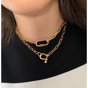 Colar Corrente cartier com mosquetao Ouro