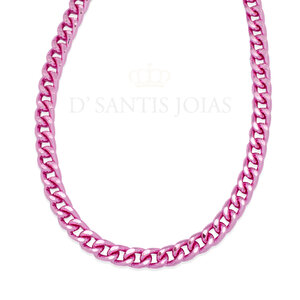 Colar corrente Grumet Metalizado rosa