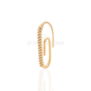 Brinco Clipe cravejado frontal Ouro (unitario)