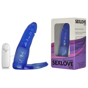 Anel Companheiro M�dio Azul com Vibro Bullet 14 cm x 2,5 cm