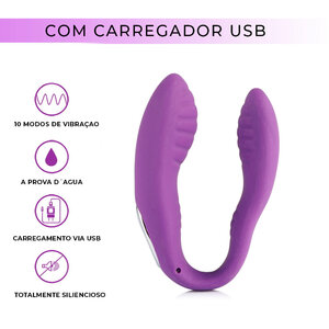 Vibrador de Casal Lucy Multivelocidade � Prova D' �gua 16 cm x 3,6 cm