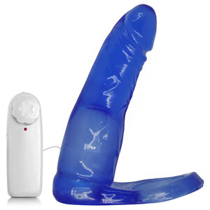 Anel Companheiro M�dio Azul com Vibro Bullet 14 cm x 2,5 cm