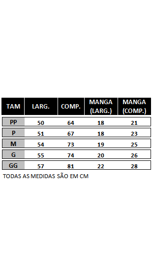 Tabela de Medidas
