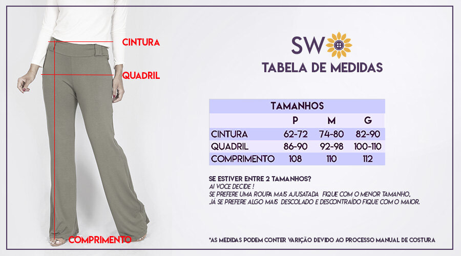 Guia de Medidas - Flare Jacquard